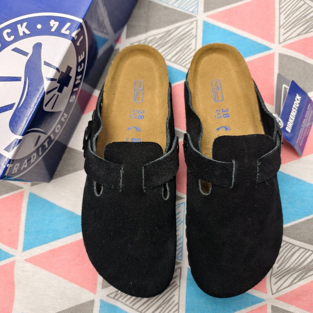 Birkenstock Black Suede Mules
